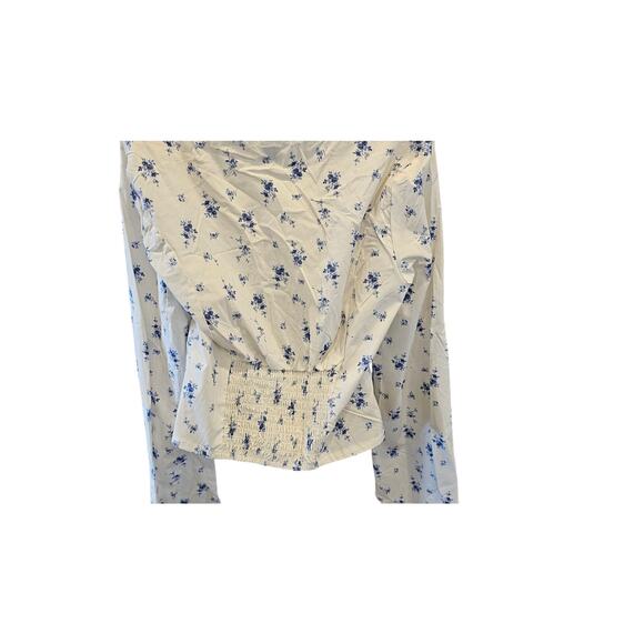 NWT XXL floral milkmaid crop peasant midi top long sleeve cottagecore coquette - Picture 3 of 10